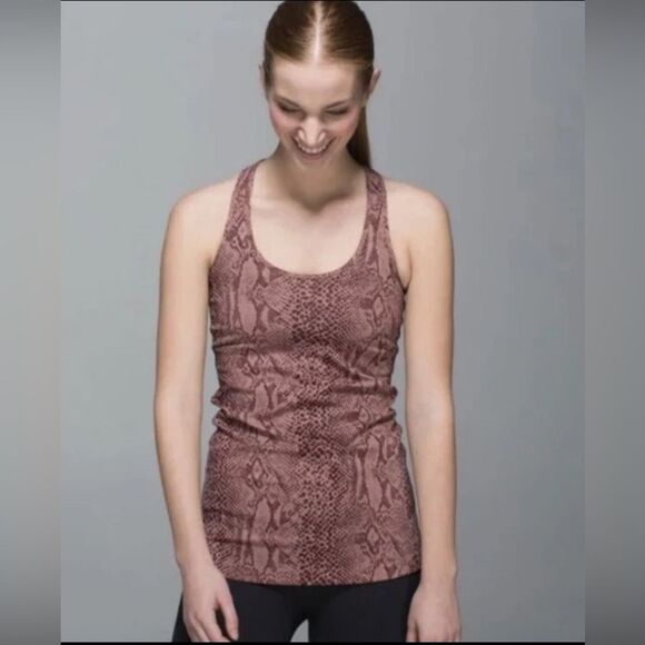 Lululemon cool racerback tank Snake Print berry women’s size 2 - Picture 1 of 8